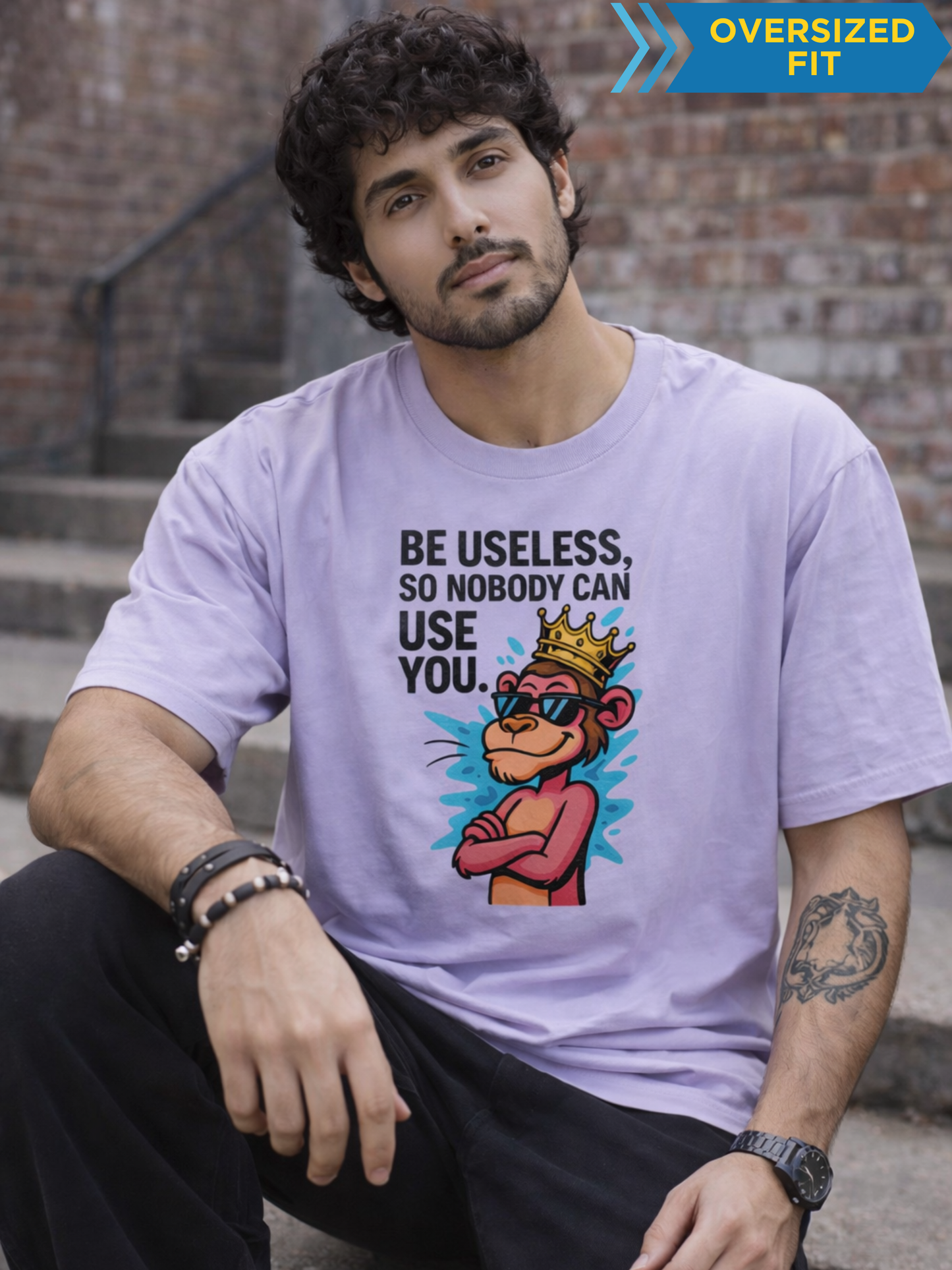 Be Useless Funny Graphic Unisex Oversized T-Shirt