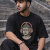 Buddha Music Funny Graphic Unisex Oversized T-Shirt