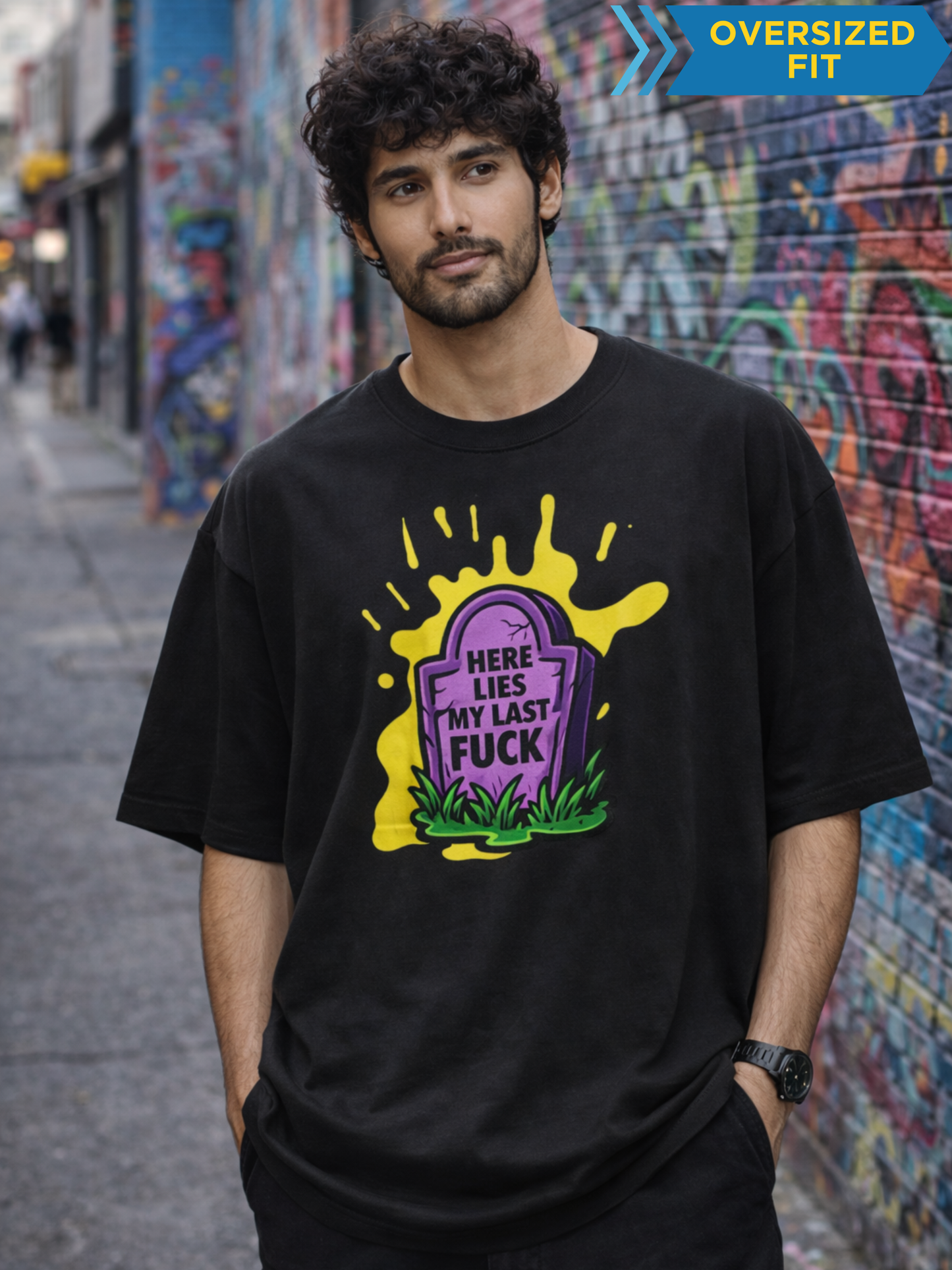 Last Fuck Funny Graphic Unisex Oversized T-Shirt