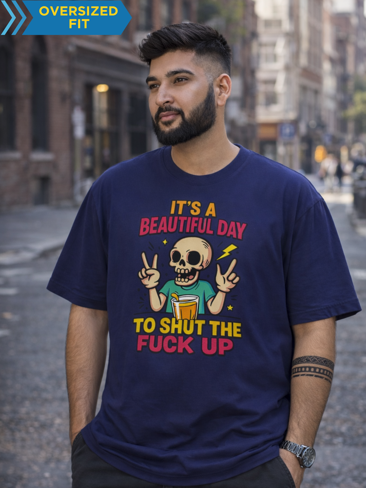 Shut Up Funny Graphic Unisex Oversized T-Shirt