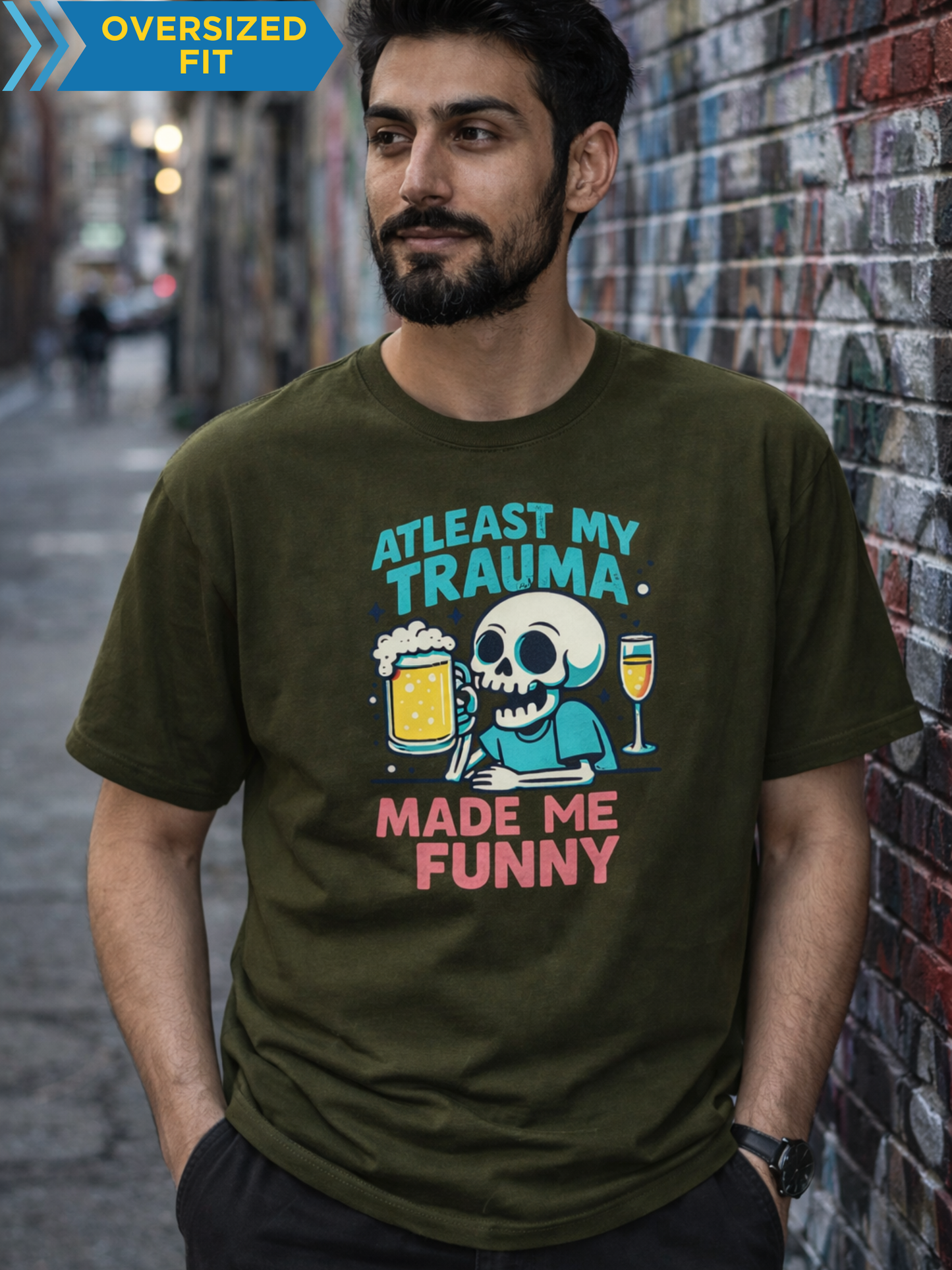 Trauma Funny Funny Graphic Unisex Oversized T-Shirt