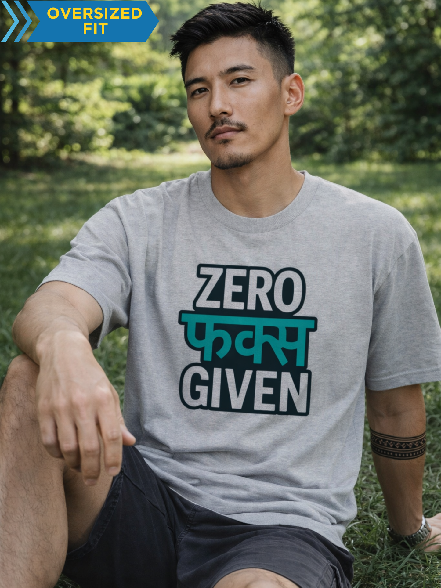 Zero Fucks Funny Graphic Unisex Oversized T-Shirt